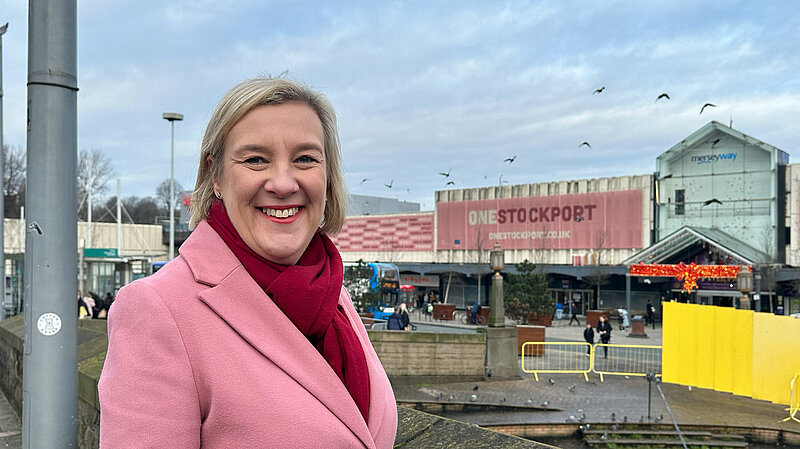 Lisa Smart at the suggested site in Stockport
