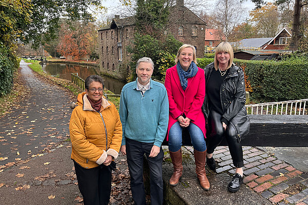 Marple councillors with Lisa at Marple Locks
