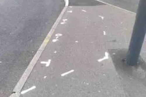 Pavement marked for drop-kerb