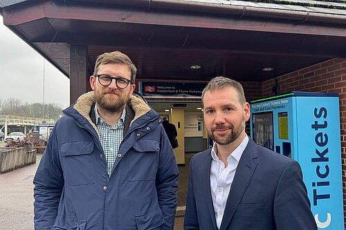 Freddie van Mierlo MP at Haddenham and Thame Station
