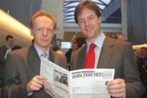 Stephen Robinson discusses the results of his NHS survey with Lib Dem leader Nick Clegg