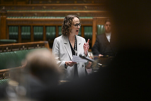 Alison Bennett MP in Parliament Commons Chamber