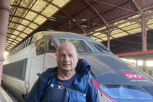 Jim travelling in Europe