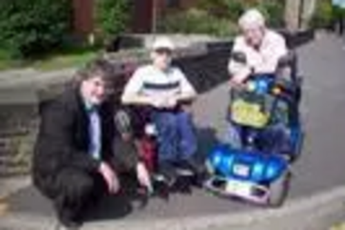 Councillor David Clayton alongside local residents Reggie Lane and Leslie Taylor