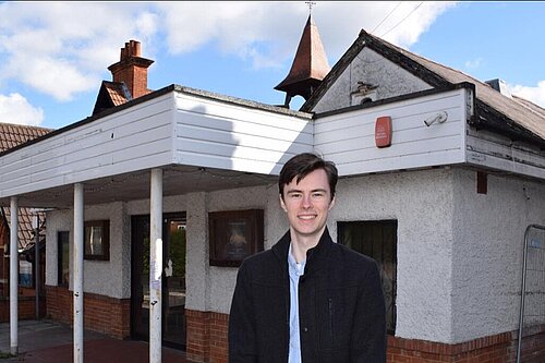 George Jezard outside Novello picture house