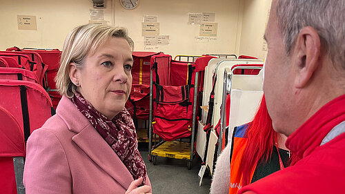 Lisa Smart MP visiting the Bredbury Sorting Office