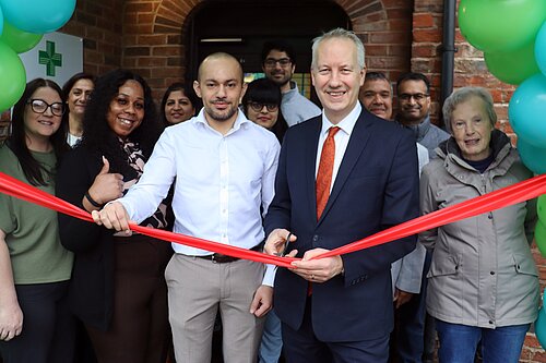 A proud moment for Wellington as Gideon Amos MP officially opened Allied Pharmacies on Mantle Street