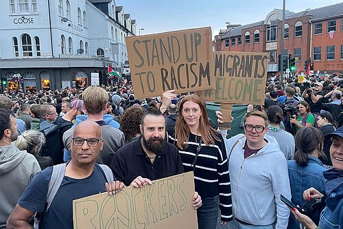 Liberal Democrats attend the anti-racism protest in Walthamstow