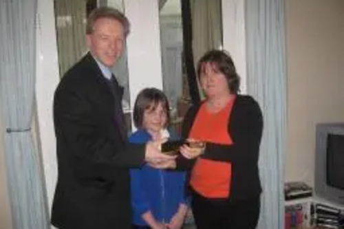 Stephen Robinson with competition winner Heather Searle