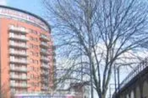 New block of apartments on top of the bus station