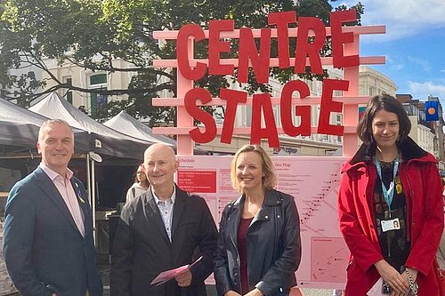 Picture of councillors in front of Centre Stage