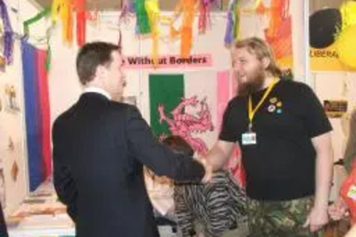 Nick Clegg with DELGA campaigner Dave Page, Autumn Conference 2009