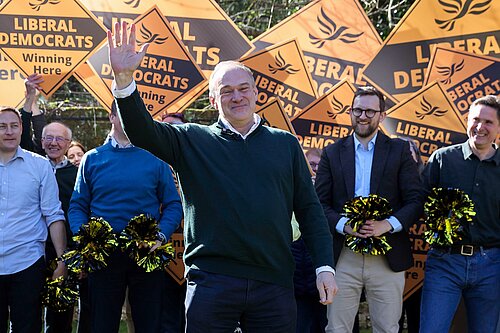 Ed Davey with supporters