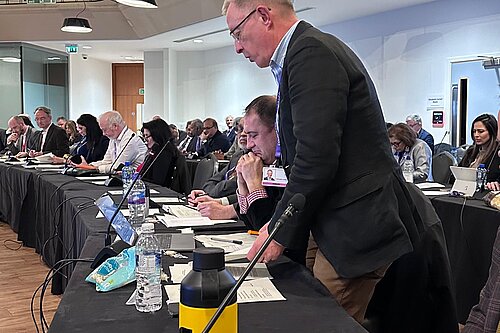 Cllr Andrew Steed, Adult Services Spokesperson, speaking at the Ealing Council meeting. 