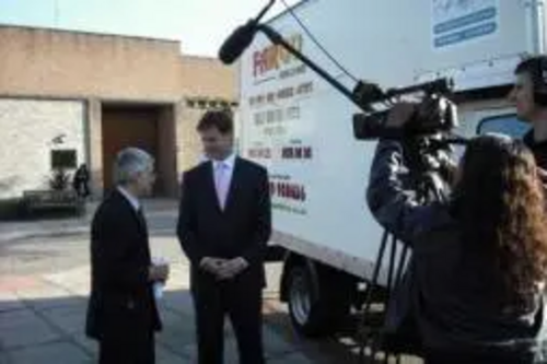 Nick Clegg outside Chelmsford prison