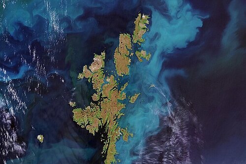 Satellite image of Shetland