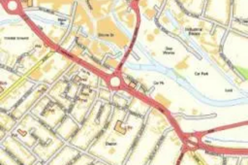 Map showing the location of High Bridge Road