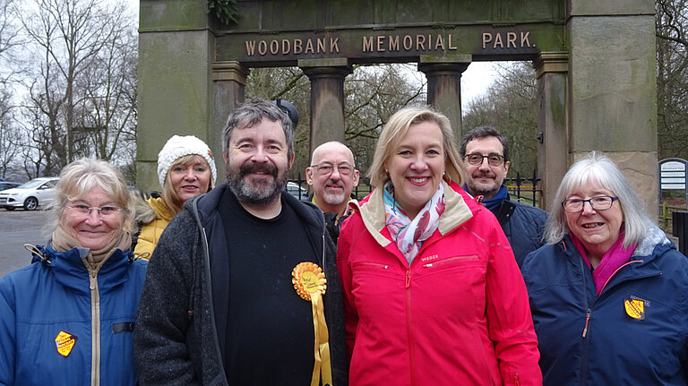 Lisa Smart MP and the Lib Dem team at Woodbank Park