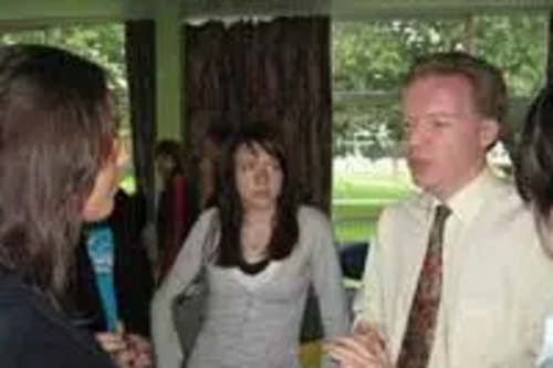 Stephen Robinson and students from Boswells college