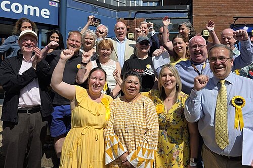 Welwyn Hatfield Lib Dems celebrate in May 2025