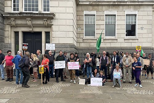 Lib Dem and Green councillors joined residents to oppose a small but noisy hard right demonstration in front of County Hall