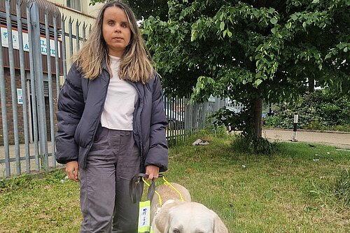 Cllr Hannah Matin and guide dog Wendy 
