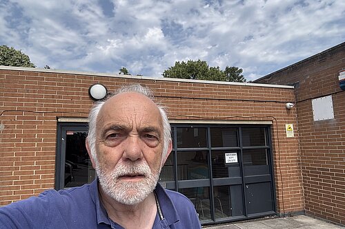 Cllr Michael Mitchell outside Northbrook Pool