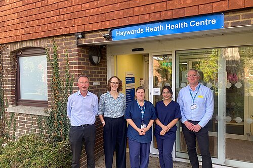 Alison with staff at Hayward’s Heath podiatry clinic