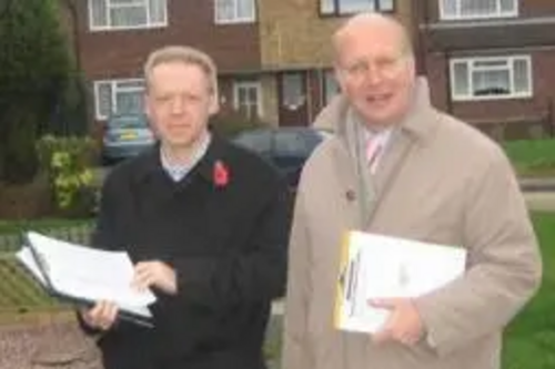 Stephen Robinson and Andrew Duff campaigning in south Chelmsford