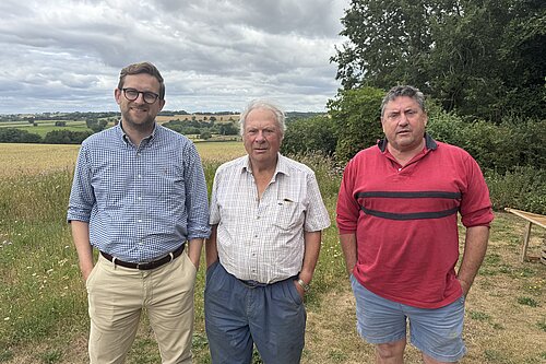 Freddie with Charles and Robert Peers at Views Farm