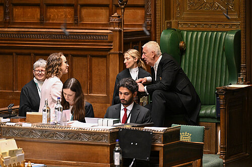 Alison talking to the Speaker in the House of Commons
