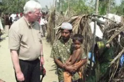 Paul Rowen MP visiting some of the families affected.