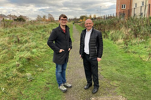 Cllrs Thornley and Aldridge on the Torwood Path