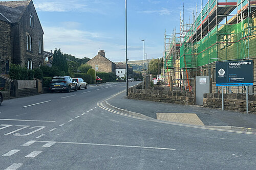 The main road alongside Saddleworth School, which currently remains 30mph