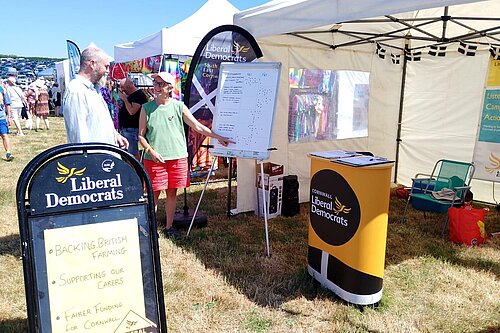 Lib Dem Stand and Liskeard Show