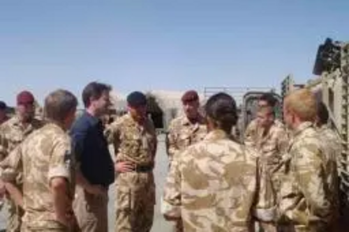 Clegg with troops