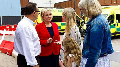 Lisa Smart with local residents at Stepping Hill hospital