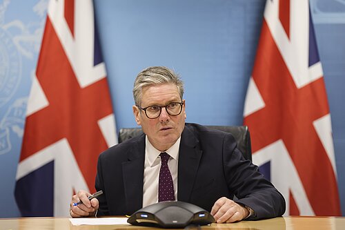 Picture of PM Starmer on a call