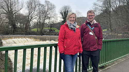 Lisa Smart MP with James Melling from the Cheshire Wildlife Trust