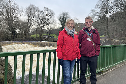 Lisa Smart MP with James Melling from the Cheshire Wildlife Trust