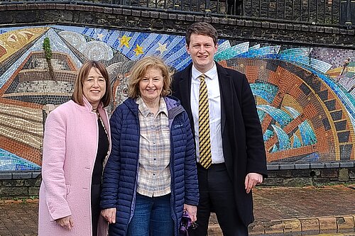Jane Dodds MS, Cllr Susan Grounds, David Chadwick MP
