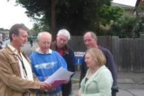 Cllrs. Graham Pooley, Jude Deakin & Ian Gale with Rainsford Avenue residents