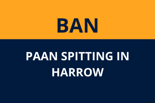 Ban PAAN SPITTING Harrow