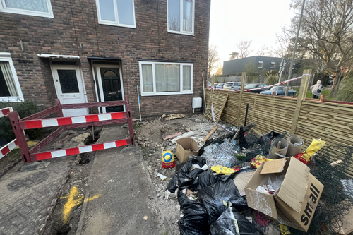 Damage to homes in Burke Close following gas explosions