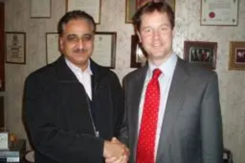 Councillor Zulf Ali alongside Leader of the Liberal Democrats Nick Clegg MP