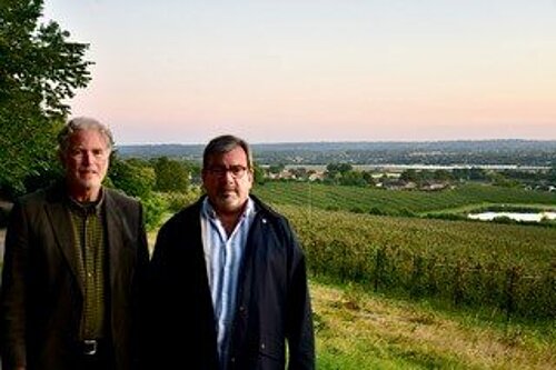 Brian Clark and Simon Wales  viewing across the Green Sand Ridge