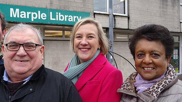 Lisa Smart with Marple councillors Colin Macalister and Shan Alexander