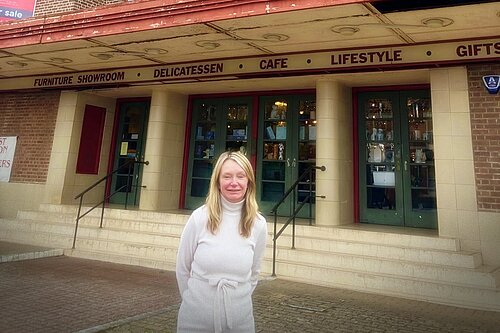 Cllr Mell Allcott Cllr Allcott in front of the iconic Northwick Cinema