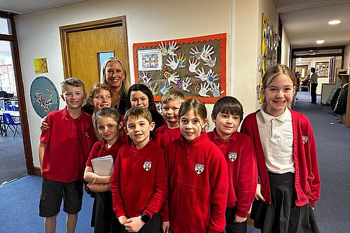 Roz Savage MP with primary school children