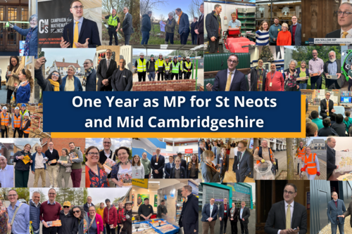 A compilation of pictures of Ian Sollom around the constituency during his first year as MP